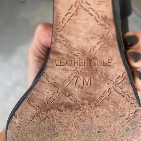 L.A.M.B. Black Leather Amour Wedge Cut Out Platform Heels - Picture 9 of 9